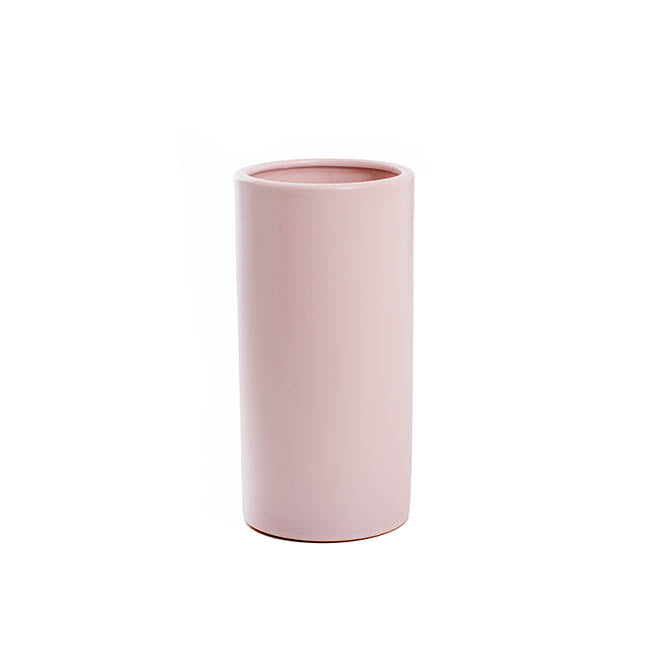 Ceramic Cylinder Vase - Light Pink