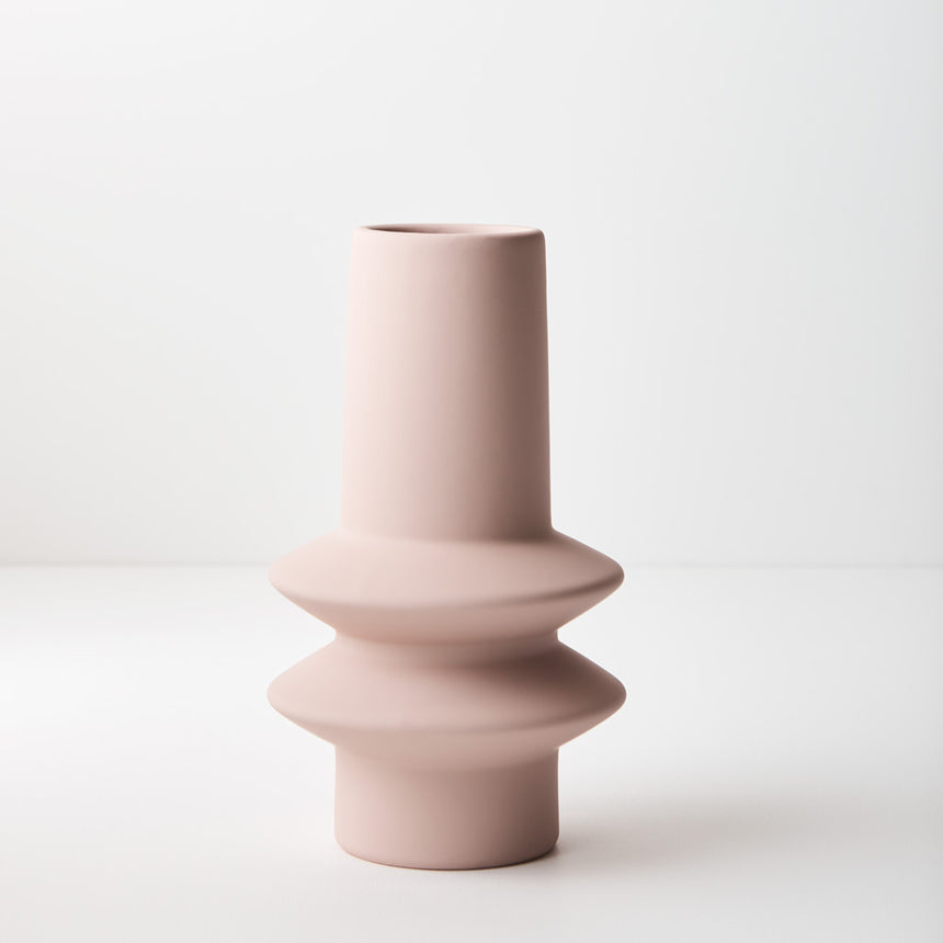 Lucena Ceramic Vase - Medium (Light Pink)